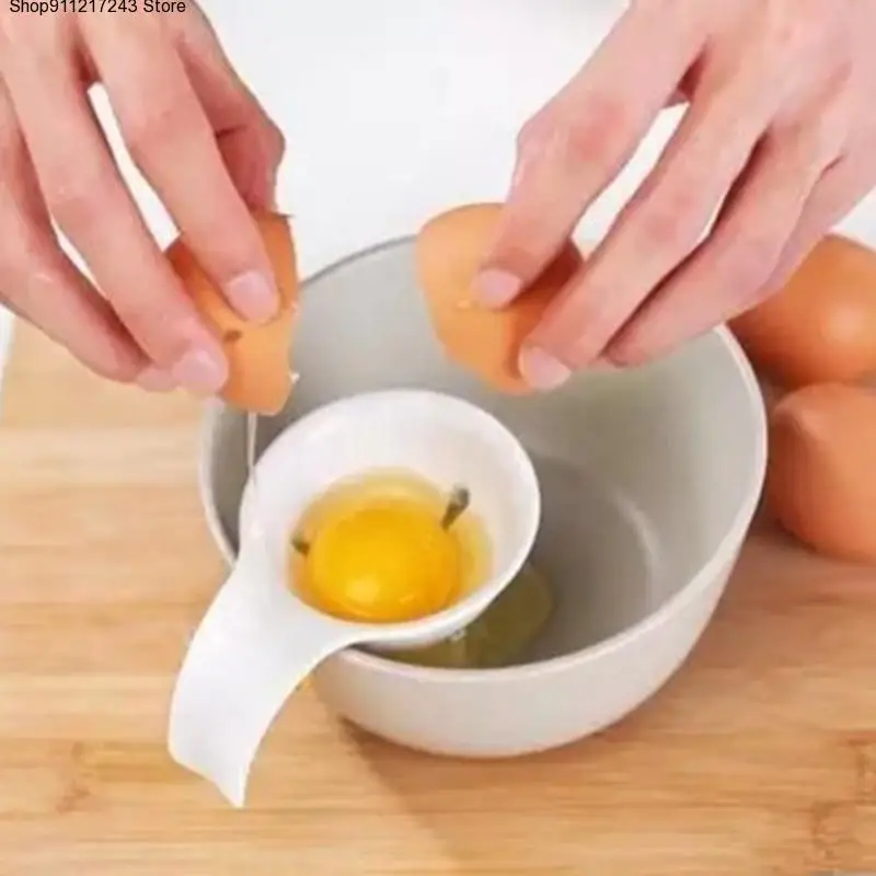 

Kitchen egg white separator kitchen gadgets egg yolk split egg silicone shell jam stuck bowl edge white 10x3.5x7cm