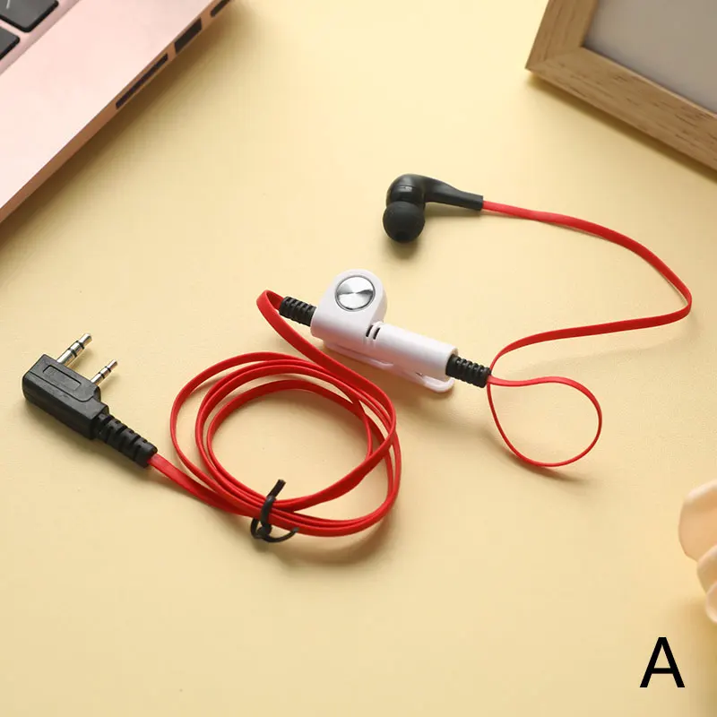 2 Pin PTT Mic Radio Walkie Talkie Accessories Headset Earphone K-Plug Wired Earpiece Compatible with Baofeng UV5R UV-5R BF-888S