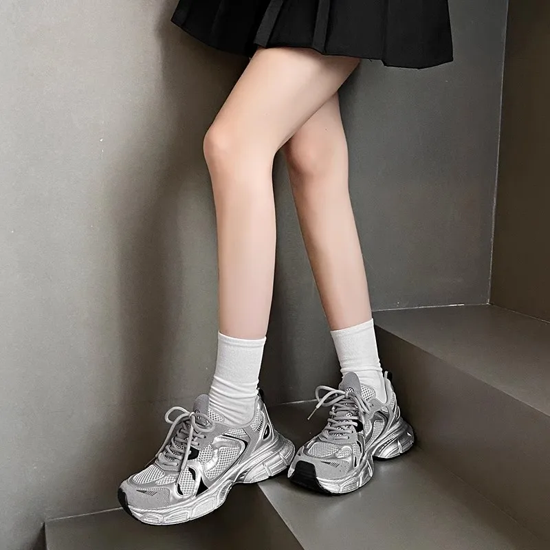 Новинка 2024 модная повседневная спортивная женская обувь сетчатая поверхность