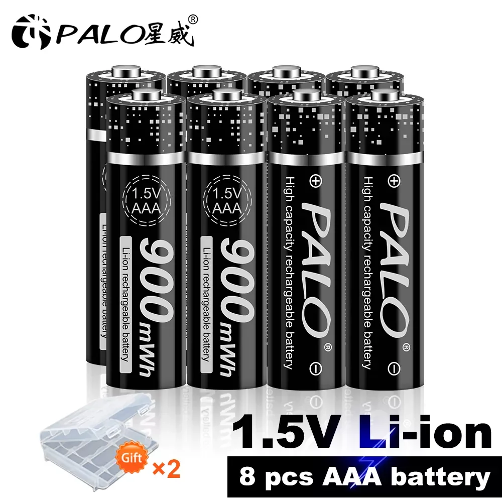 

NEW PALO 1.5V Li-ion AAA Rechargeable Battery 900mWh 3A AAA 1.5V Lithium Li ion Liion Rechargeable Batteries For Led Light Toy M