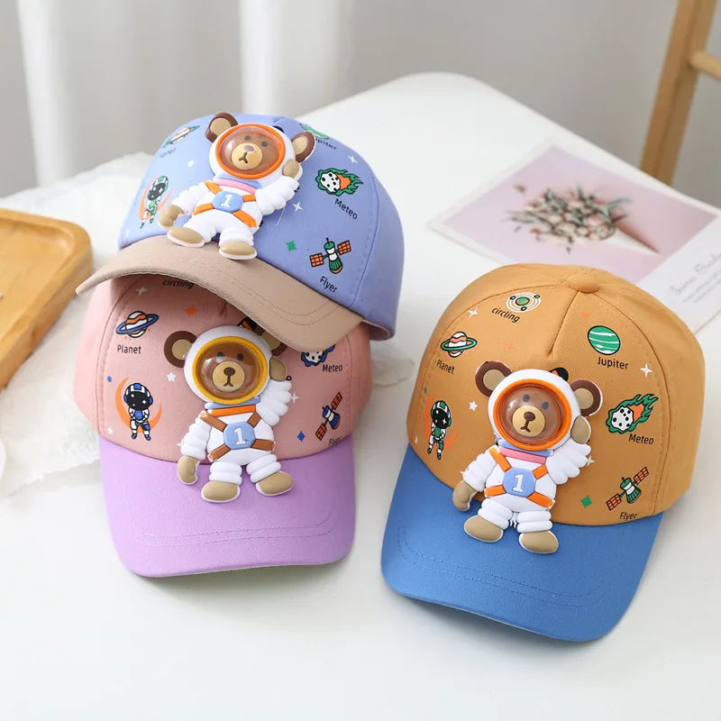 

Space Astronaut Cartoon Baby Shade Baseball Cap New Spring Autumn Girl Hat Super Cute Peaked Hat Boy Windproof Sunscreen Hat