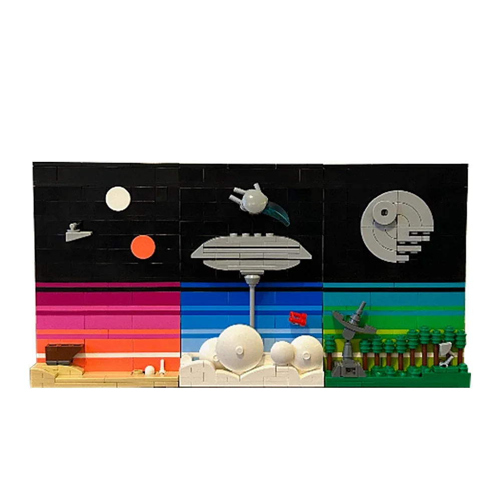 Фото Gobricks MOC Tales of the Space Age 2, модель кирпича, зонд Cassini, украшение Сатурна, строительный блок, живопись, развивающие игрушки, подарок №5