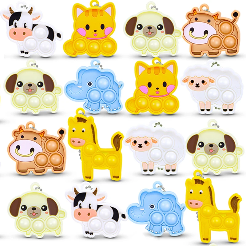 10 шт. Симпатичные животные поп-игрушки овечка кошка собака узор снятие стресса
