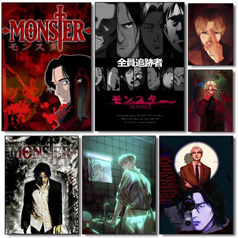 Фото N-Naoki Urasawa S Monster аниме постер HD искусство липкая стена водонепроницаемый дом гостиная спальня бар эстетическое украшение №1