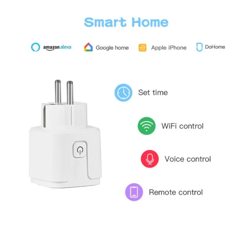 

Aubess Zigbee Smart Plug 20A EU Smart Socket With Power Monitoring Timing Function Voice Control Via Alexa Google Home Yandex