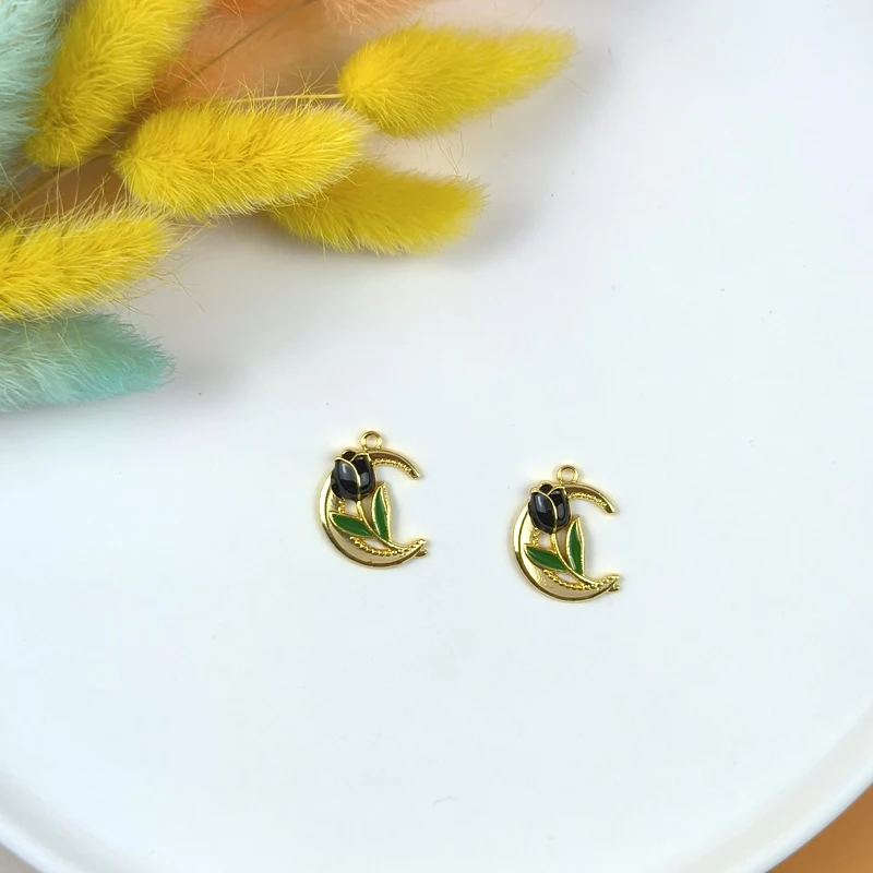 10 шт. эмалированные подвески-тюльпаны 4 цвета