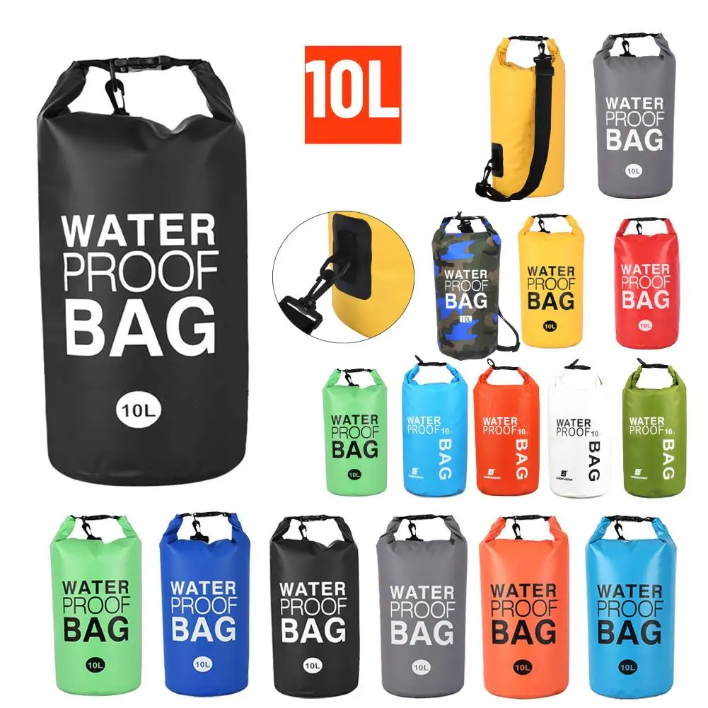 

10L Waterproof Dry Bag Lightweight Drifting Rafting Bag Phone Pouch Floating Kayaking Camping Boating Bags