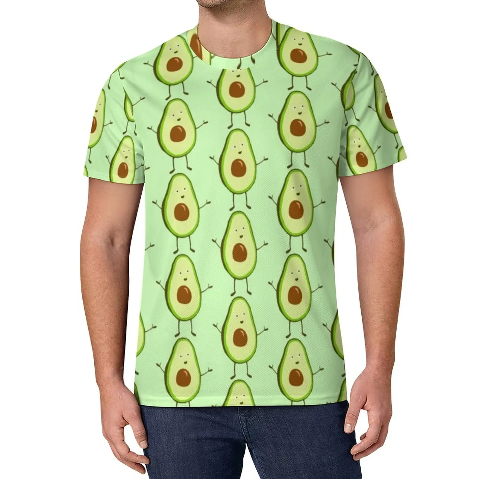 

Футболка с изображением авокадо, Мужская футболка с рисунком фруктов, еды, обнимания, любви, летняя футболка с коротким рукавом, Забавные топы большого размера, идея для подарка