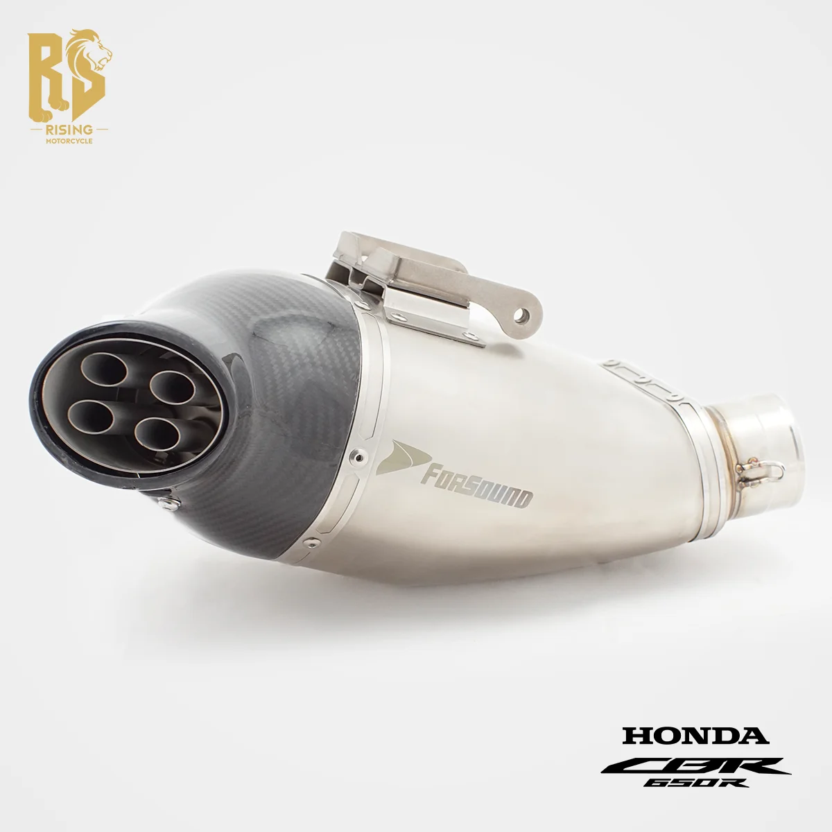 Фото Для CBR650R/F CB650R: полноразмерная выхлопная труба из углеродного волокна с нижним выходом, для езды по горным трассам и коммутинга, модификация 2014-2026 гг. №4