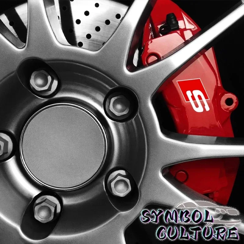 Car Brake Caliper Sticker Heat Resistant Decals Auto Accessories for AUDI Sline RS A1 A3 A4 A5 A7 A8 Q3 Q5 Q7 S3 S4 S5 S6 S7 TT