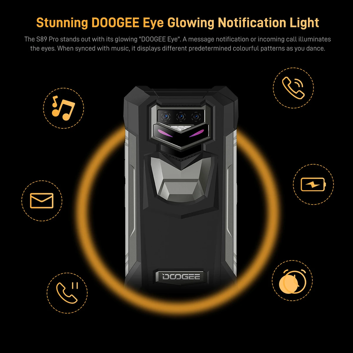 Doogee S89 PRO Rugged Phone  Android 12 Night Vision Smartphone 8+256GB Helio P90 64MP Camera 12000mAh Battery 65W Fast Charging enlarge