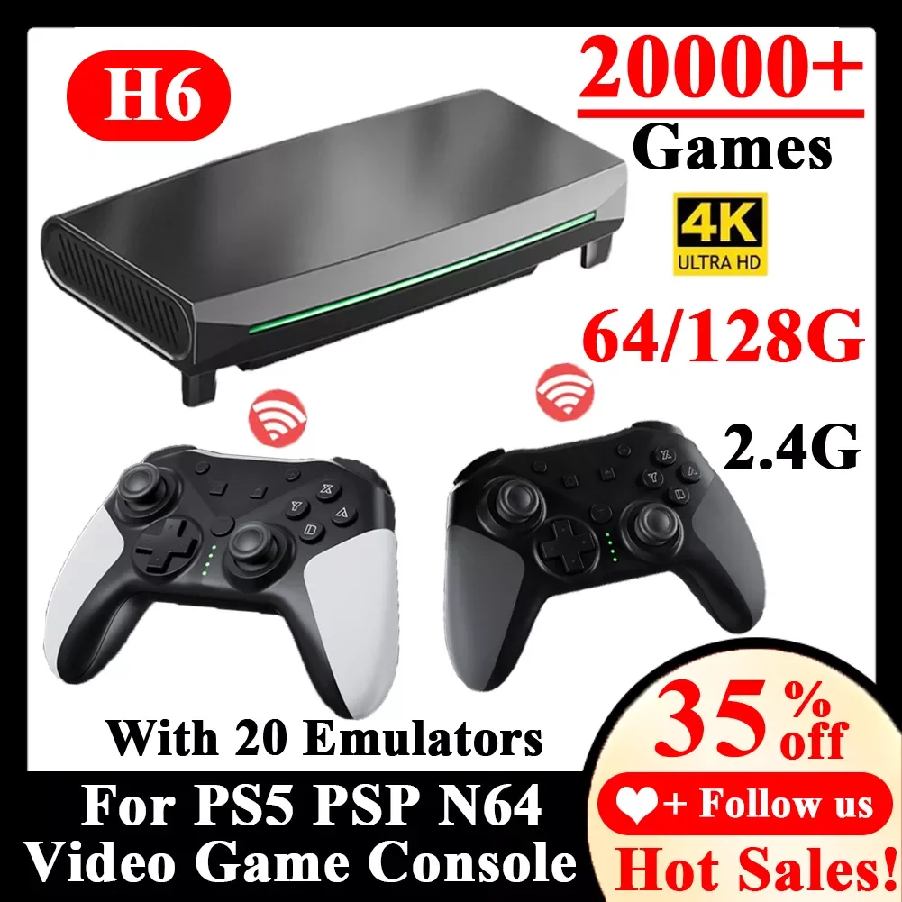 

2022NEW 4K HD Video Game Console 2.4G 20000+ Games Wireless Controller Open Source Simulators PSP N64 Gamebox Player for PS1/N64