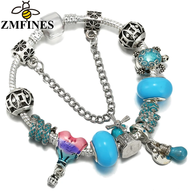 

Luxury Charm Bracelet For Women DIY Hot Air Balloon Windmill Charm Beads Pendants High-Quality Jewelry Accessories Dropshipping