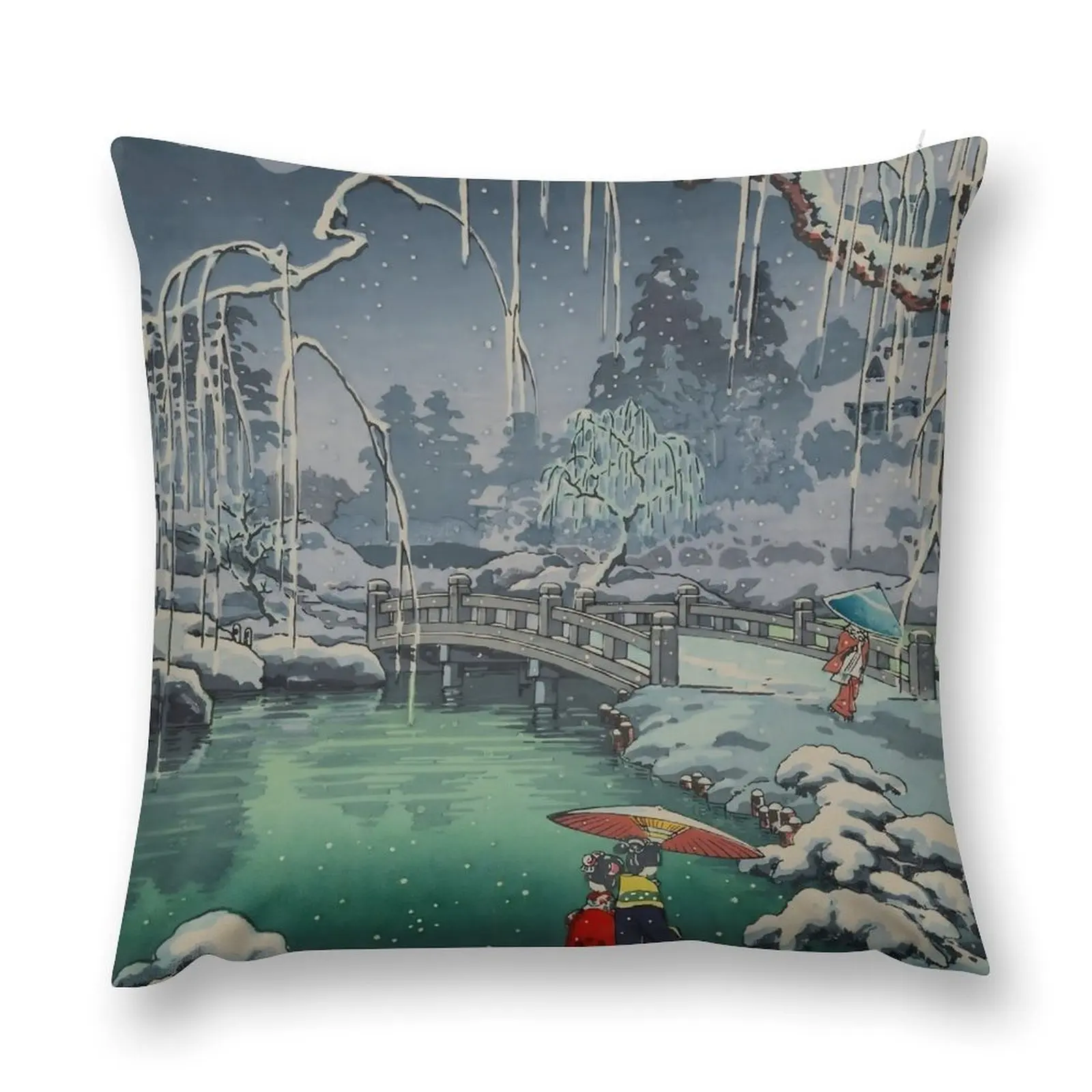 Рыбалка для корморантов в Nagaragawa 1940 от Tsuchiya Koitsu диванная Подушка Аниме подушки