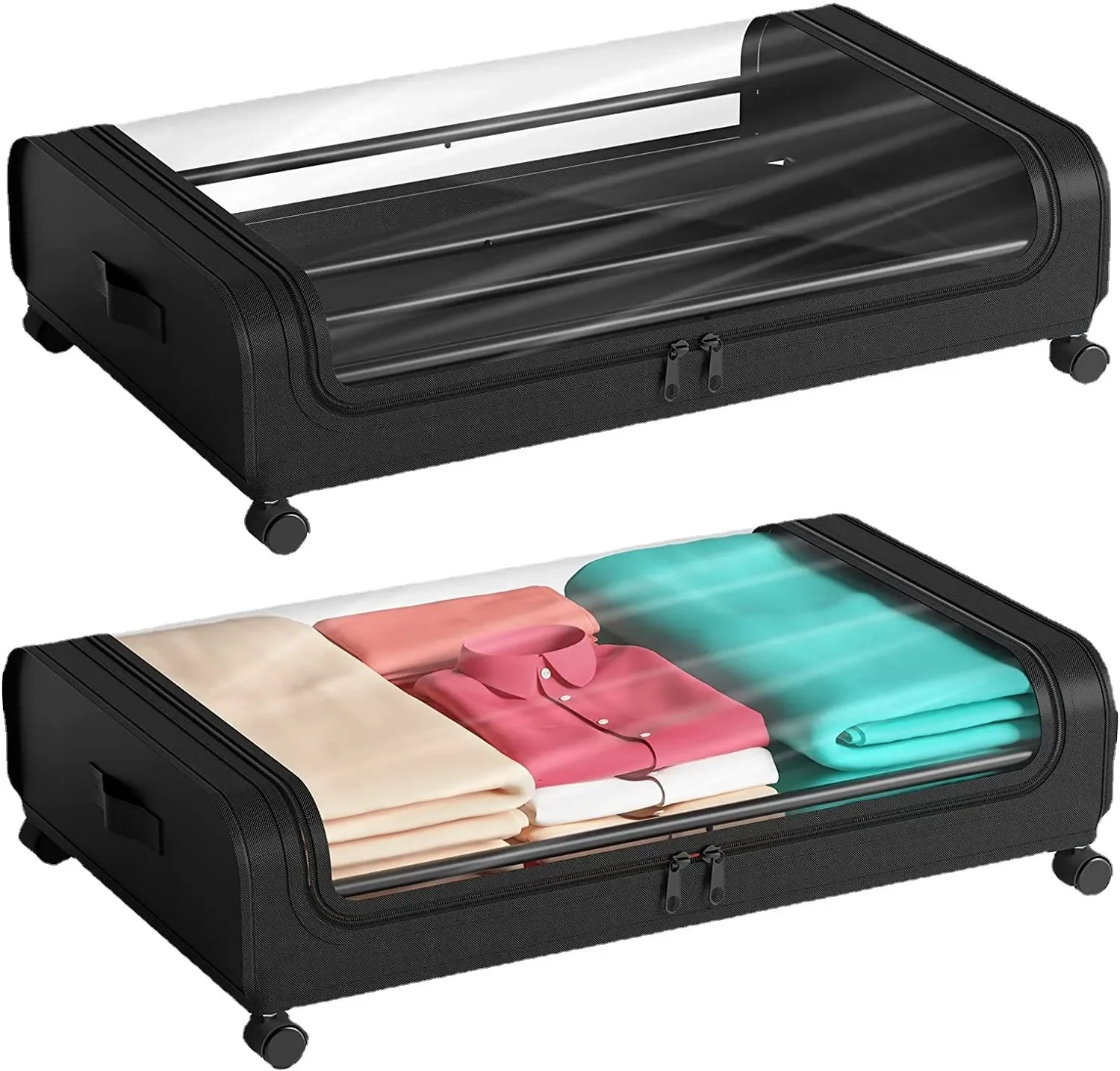 

Practical Drawer-Style Bed Storage Box - Thickened Flat Plastic Container For Dorm Room Organization And Underbed Storage Perfec