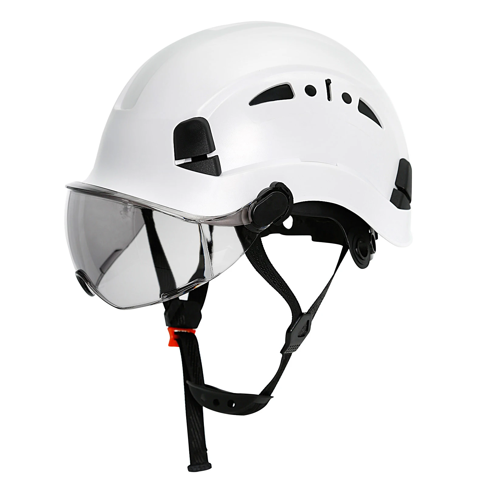 CE Safety Hard Hat with Visor Adjustable Vents Work Cap Head Protective Safety Helmet with Goggles Outdoor Riding Climing Rescue
