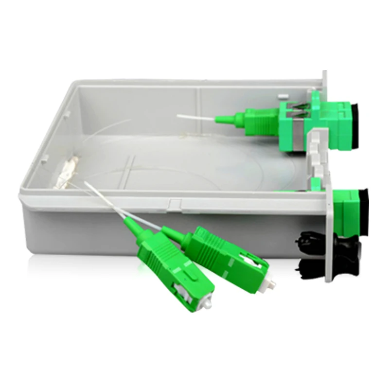 SC APC PLC 1X2 splitter Fiber Optical Box FTTH PLC Splitter box with 1X2 Planar waveguide type Optical splitter