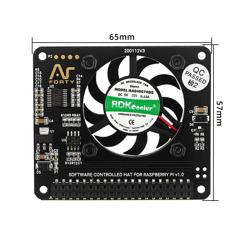 Аргоновый вентилятор для Raspberry Pi 4B 3B + 3B, вентилятор контроля температуры с кнопкой питания (art.: 3920bc78a9840) - 3920bc78a9840