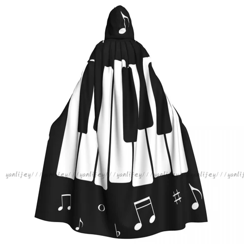Костюмы для косплея в средневековом стиле, пианино с музыкальными нотами и капюшоном, длинные халаты, куртки, пальто для карнавала