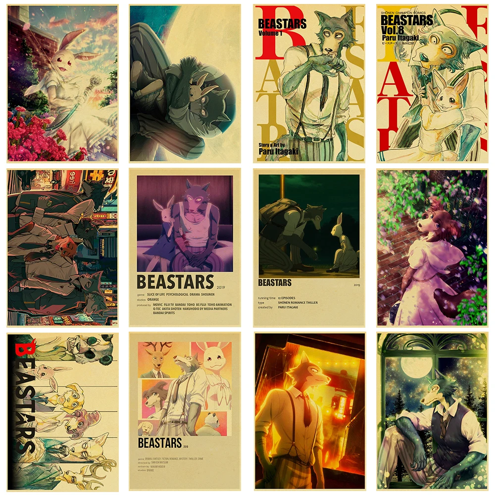 

Anime BEASTARS Posters Prints Retro Kraft Paper Paper Nostalgia Decoration Salon Bar Poster Cafe Retro And Home Poster