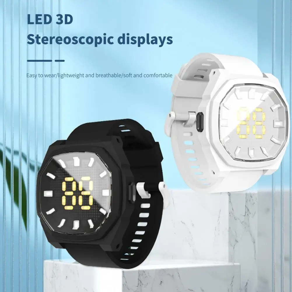 

Цифровые часы полезные для мальчиков и девочек ромб светодиодсветодиодный цифровые часы мягкий браслет декоративные электронные часы