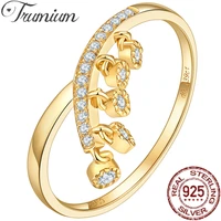 trumium 925 sterling silver hanging zircon gold plated rings for women exquisite statement jewelry engagement wedding bands