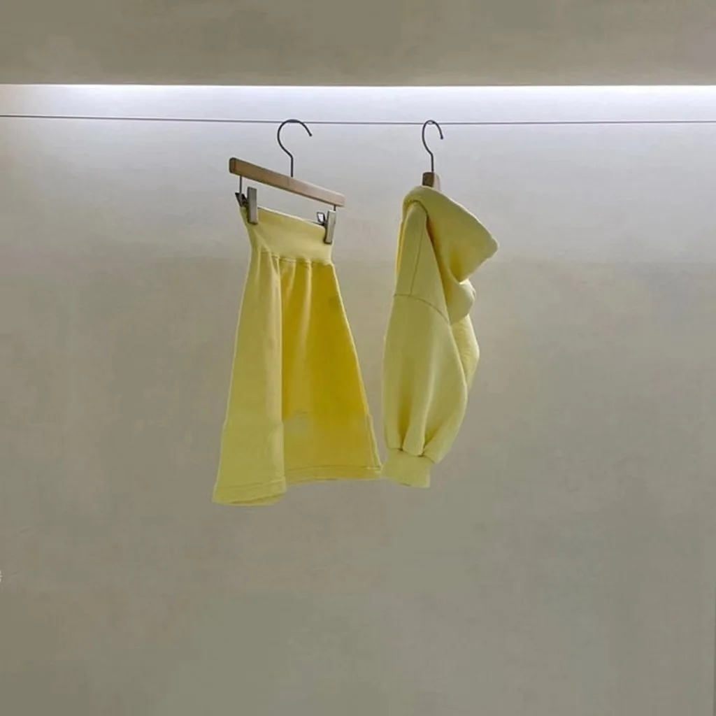 RiniKinda 2022 Autumn New Girls' Skirt Suit Children's Sweater Girls Clothes Childen Solid Long Sleeve Hooded Casual Skirt