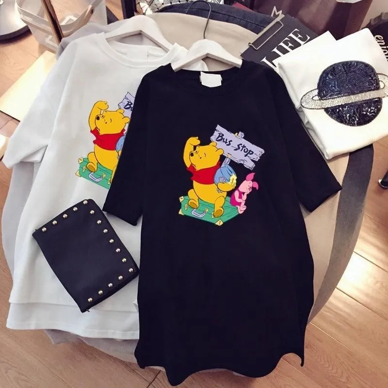 Футболка женская оверсайз с коротким рукавом круглым вырезом и принтом