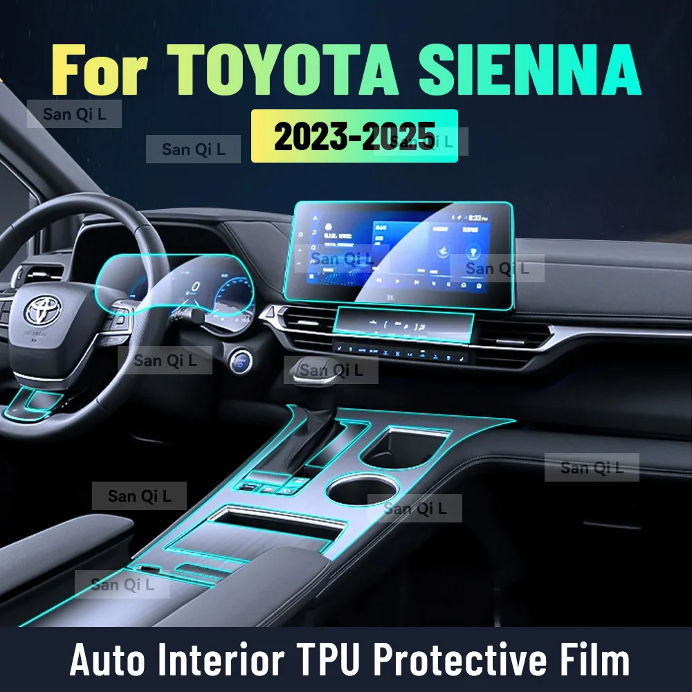 Фото Для TOYOTA SIENNA 2023-2025 прозрачная защитная пленка для внутренней центральной консоли из ТПУ, автомобильные аксессуары против царапин, набор для ремонта №1
