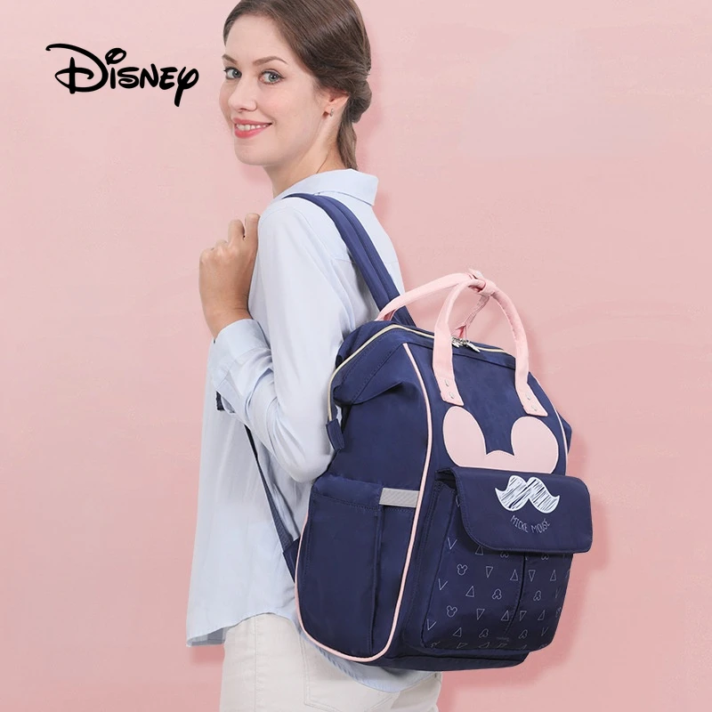 

2022 Disney Large Capacity Mummy Bag Woman Backpack Multi-function Waterproof Outdoor Travel Bags Female Handbag Trend Tote Bag