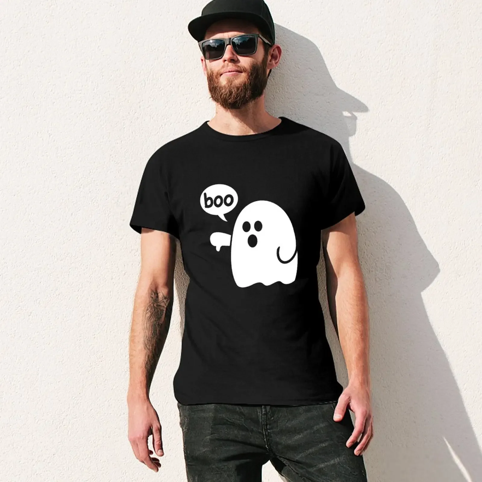Привидение неодобрения футболка Симпатичные топы футболки funnys мужская одежда