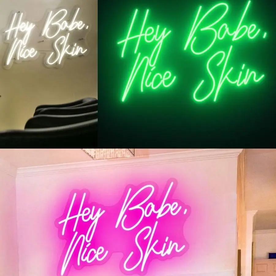 

Красивая неоновая светодиодная вывеска Hey Baby, индивидуальная неоновая вывеска, светодиодная вывеска, несветильник вывеска для стены, гибка...