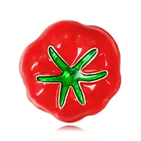 tulx vivid vegetable brooch pins enamel red tomatoes brooches for women plant corsage clips suit scarf dress accessories jewelry