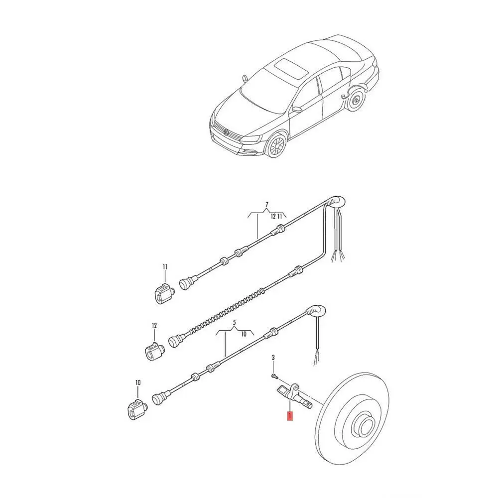 WHT 003 858 задний правый ABS Датчик скорости колеса черный для Audi TT A3 Q3 VW Golf Tiguan Bora Beetle