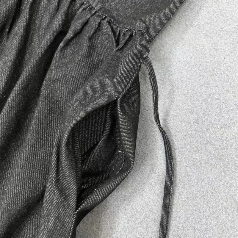 Johnature Mori Свободные джинсовые платья-жилет для женщин 2024 осеннее новое