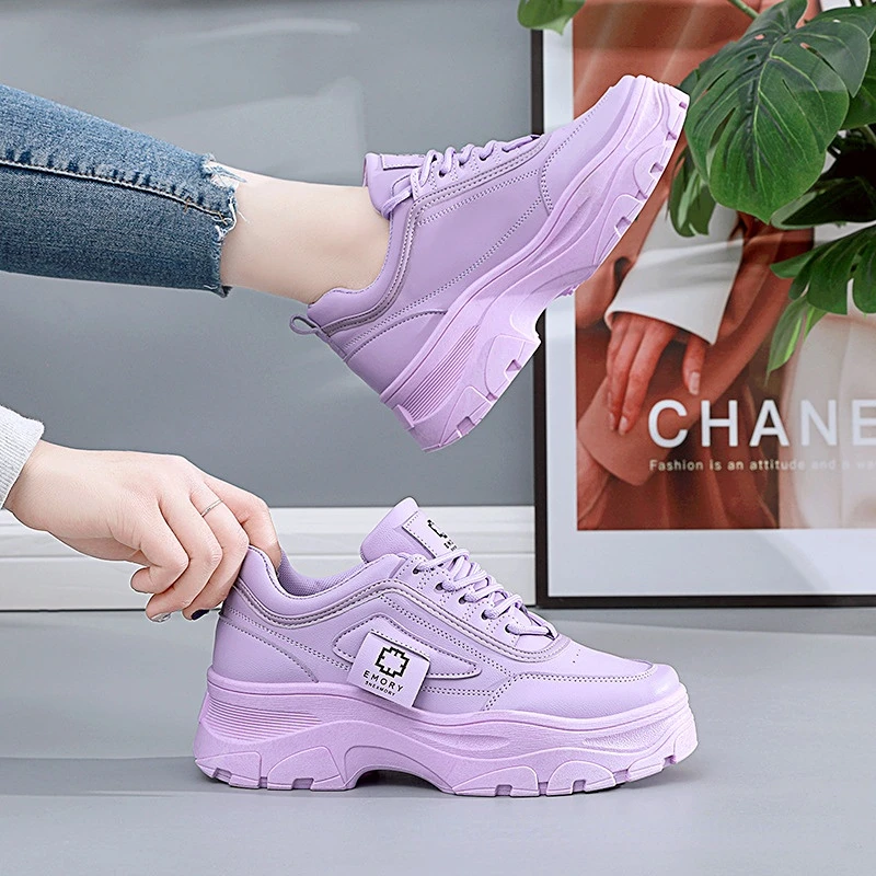 

Women Casual Colorful Shoes Female New Spring Platform Fashion High Quality Comfortable Outdoor Vulcanized Shoes Lace-Up Sneaker
