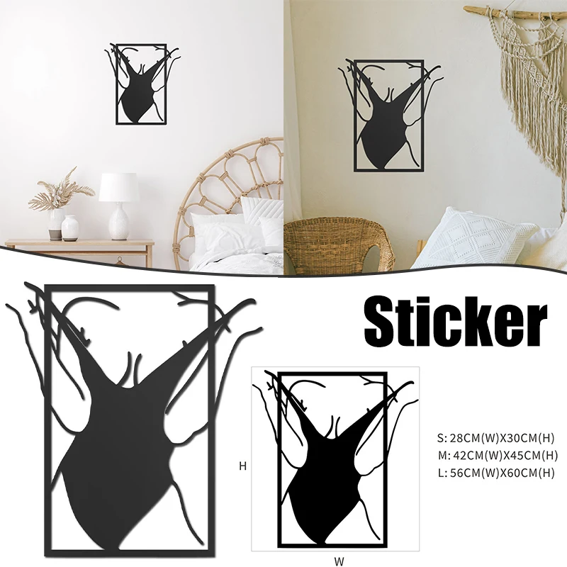 

Acrylic Mirror Wall Sticker Flirting Sexy Lady Wall Decal Peel and Stick Wall Decor for Home Room Bar GRSA889