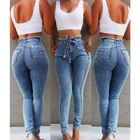 fashion skinny jeans women high waist zipper pockets solid colro slim elastic denim trousers streetwear plus size women clothes