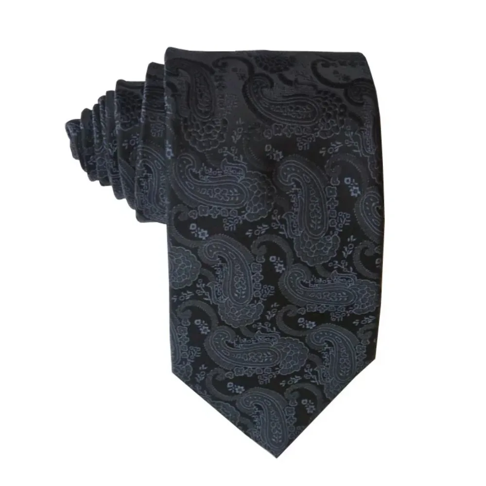 

Luxury Ties for Men Accessories Italy Black Paisley Neck Tie Elegant Mens Ties Detachable Collar Men's Man Gifts Wedding Bow