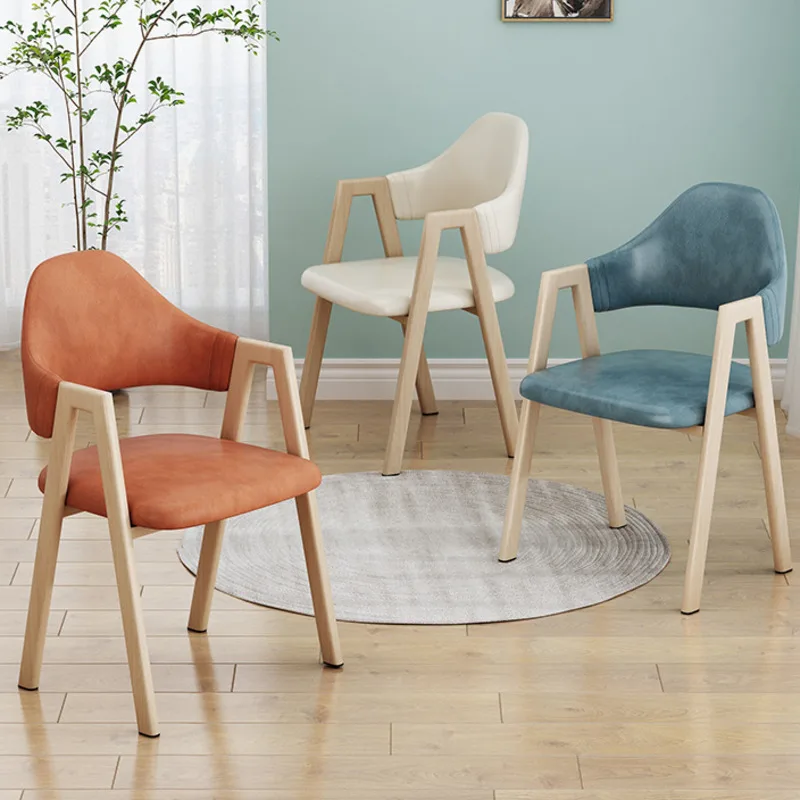 Household Modern Armchairs For Living Room Simple Casual Backrest Stool Minimalist Dining Chair