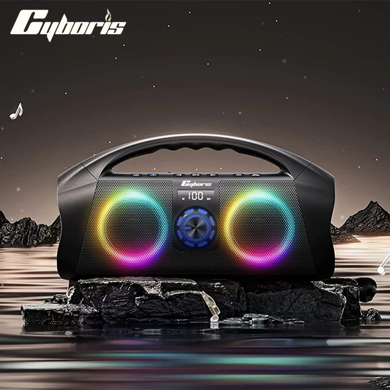 

F29 120W Wireless BT5.3speaker,Stereo portable Speakers,IPX7 waterproof Outdoor Subwoofer,RGB light,Bluilt in Mic,Phone charging