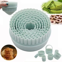 8 pcsset cookie cutters plastic 3d flower shape cartoon pressable biscuit mold cookie stamp kitchen baking pastry bakeware