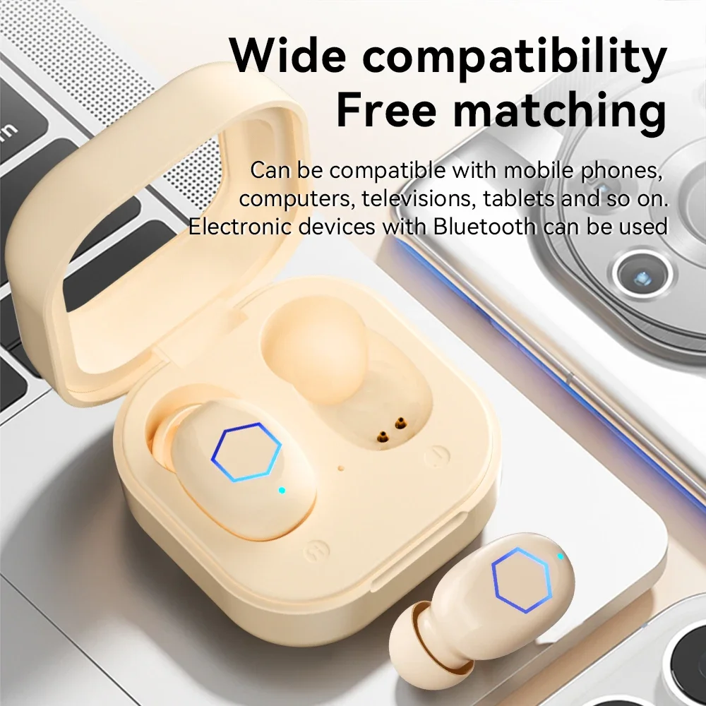 Фото Наушники-вкладыши Bluetooth, беспроводные наушники, HIFI стерео сенсорные игровые беруши с низкой задержкой, мини-портативные креативные подарки для девочек №3