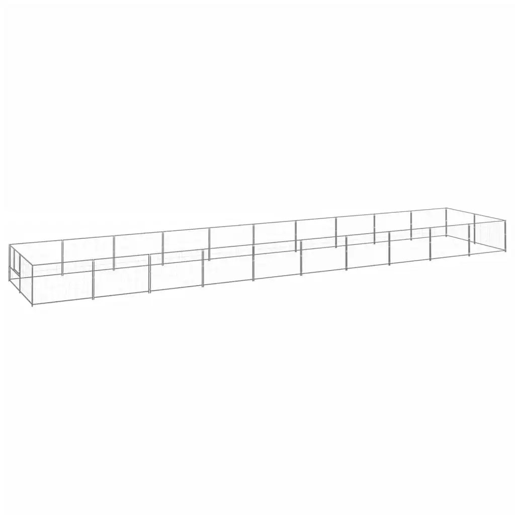 

Dog Kennel, Pet Supplies Dog Runs, Silver 20 m² Steel