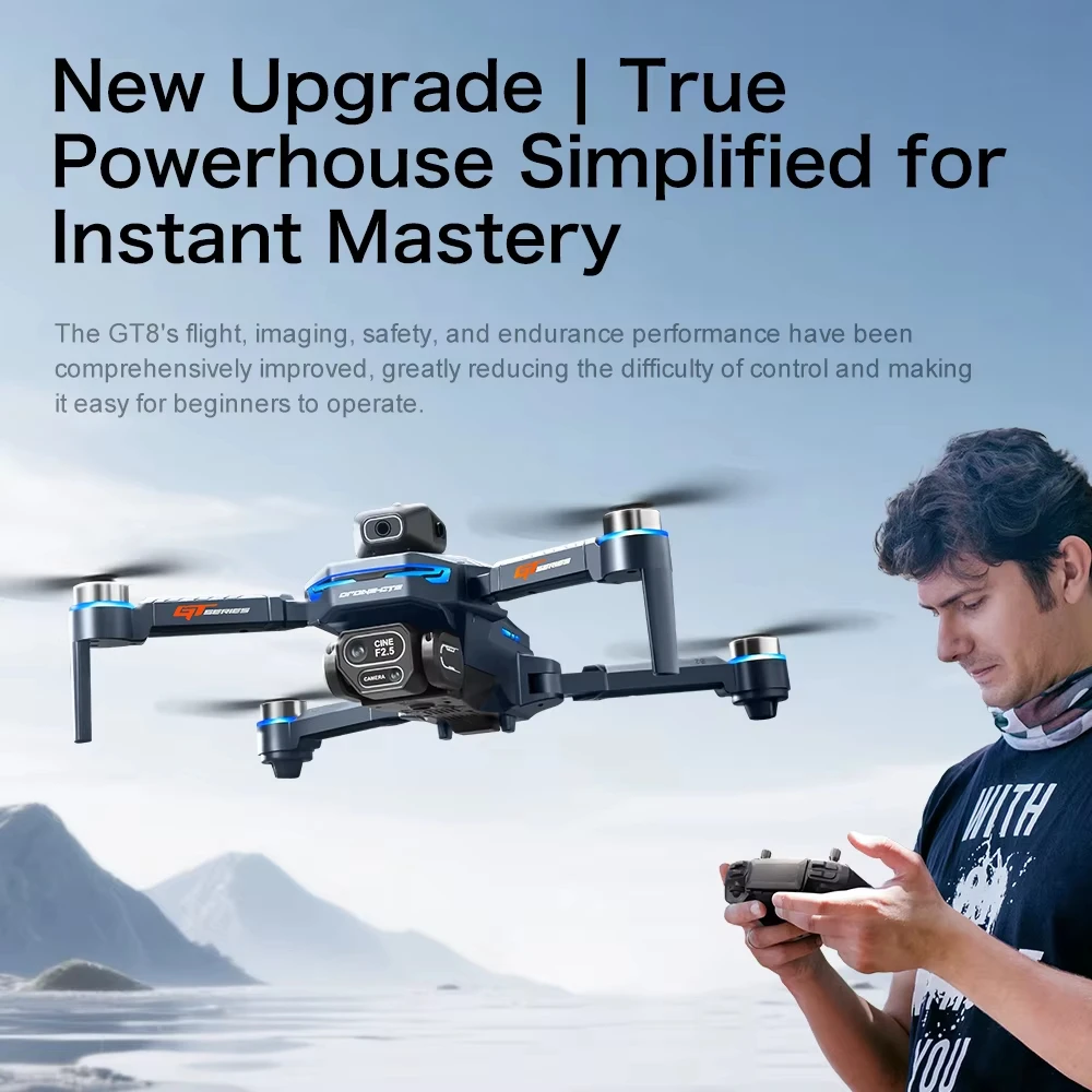 Фото Xiaomi Professional GT8 Мини Дрон 8K Двойная Камера GPS FPV Бесщеточный Двигатель Оптический Поток Ударный Складной Квадрокоптер RC Игрушки №3