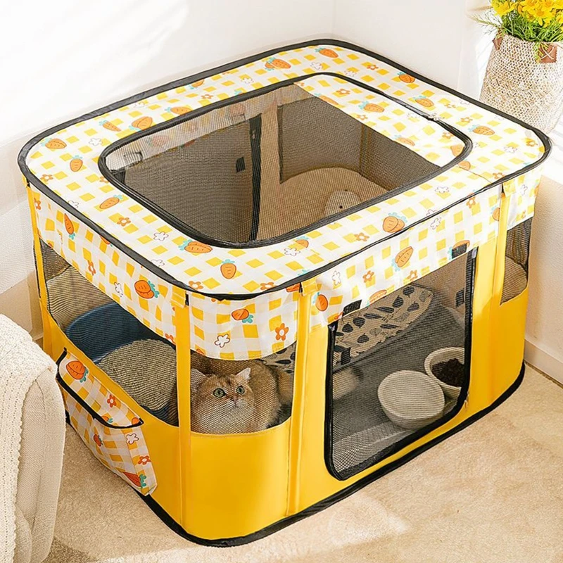 

Dog Playpen with Door and Top for Small Dogs Indoor Exercise Pet Tent for cats