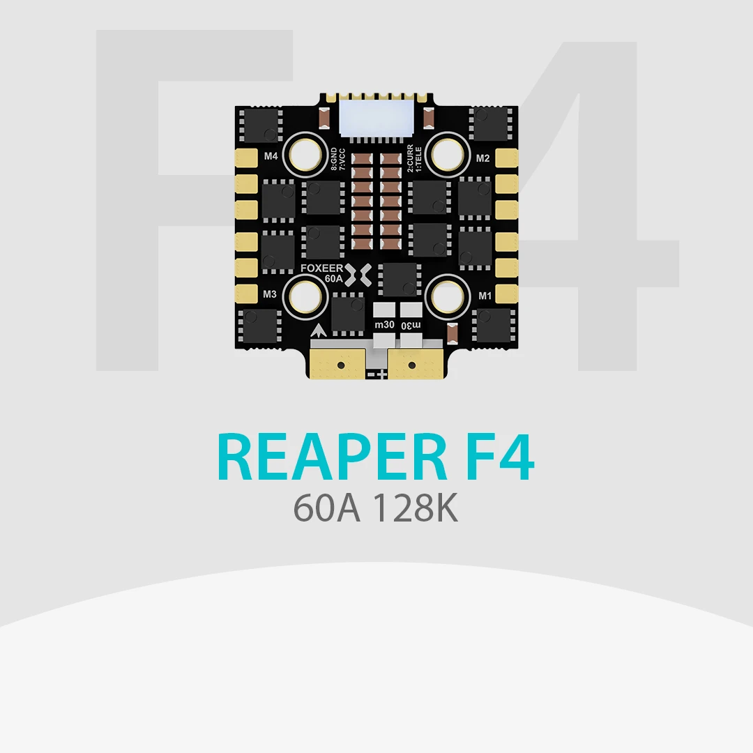 

Foxeer Reaper F4 Mini 128K 4in1 BL32 60A ESC BLHeli32 DC 9V~40V 3-8S Lipo DShot150/300/600/1200 20*20mm M3 For FPV Racing Drone