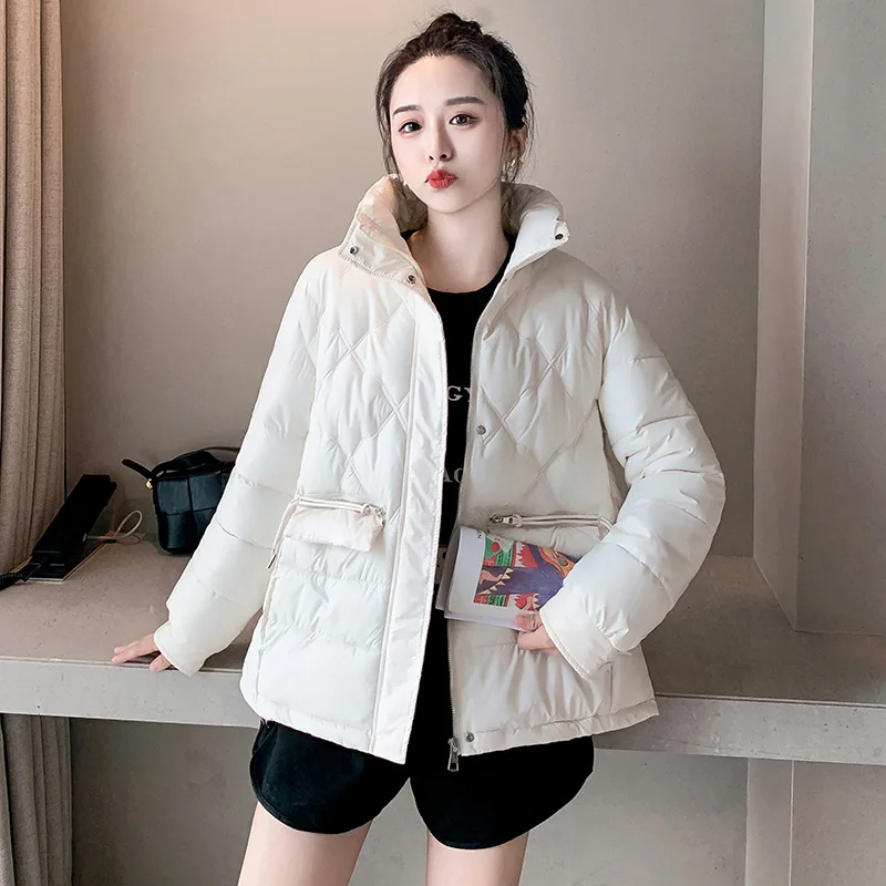 PinkyIsBlack Women's Jacket Winter Parkas Coat Drawstring Fashion Outwear Pocket Short Coat  Autumn Winter Ladies Puffer Jacket