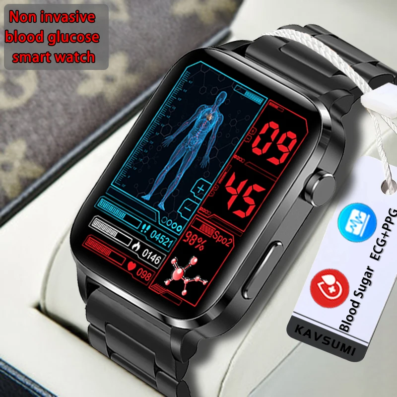 

F100 Smart Watch 1.7inch Laser Treatment Body Temperature Blood Glucose SPO2 BP 24H Heart Rate Health Monitoring Smartwatch +Box