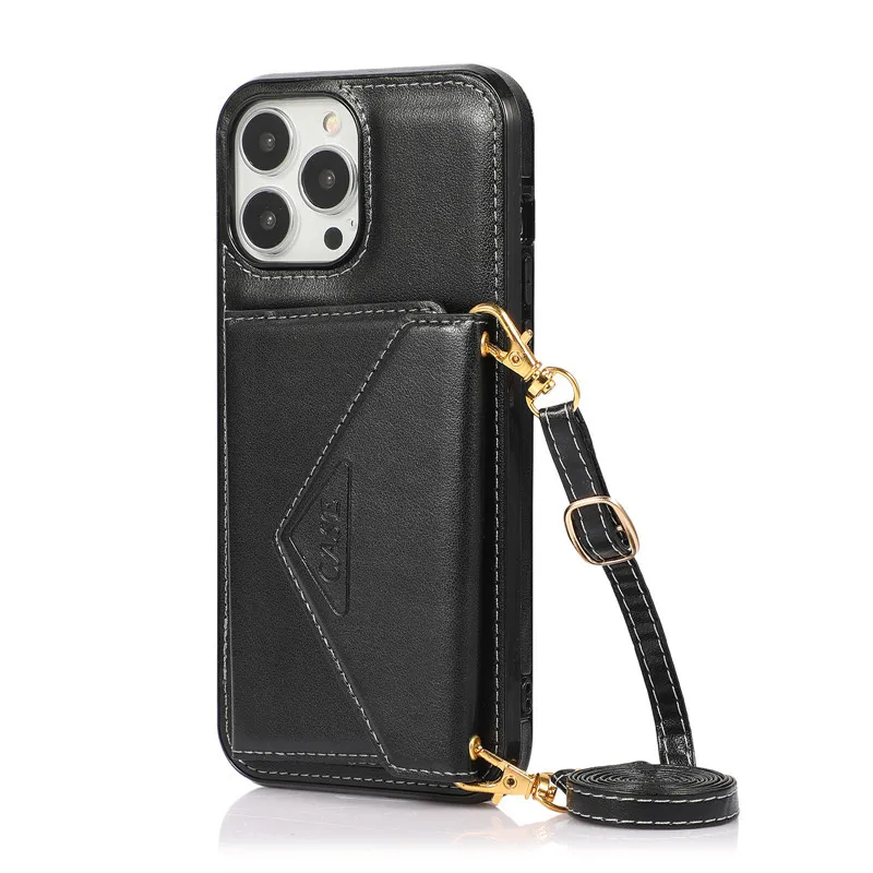 

Чехол-кошелек кросс-боди для телефона Iphone 14, 13, 12, 11 Pro, Xs Max, держатель для карт, ремешок для ремешка, шнур, сумка на молнии, кошелек, кожаный чехол